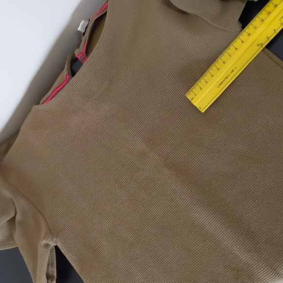 Anthropologie Postmark Ribbed Olive Flutter Sleeve Top | Short Sleeve Top - Picture 11 of 14